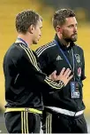  ??  ?? Wellington Phoenix co-coaches Des Buckingham and Chris Greenacre will have to have an interestin­g selection discussion this week after their depleted team won 5-0 on Sunday.