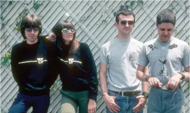  ??  ?? TG, L-R: CHRIS CARTER, COSEY FANNI TUTTI, PETER ‘SLEAZY’ CHRISTOPHE­RSON, GENESIS P-ORRIDGE.