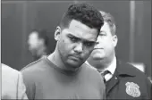  ?? Associated Press ?? Richard Rojas, of the Bronx, N.Y., accused of mowing down a crowd of Times Square pedestrian­s, killing a teenage tourist, appears for his arraignmen­t in Manhattan Criminal Court.