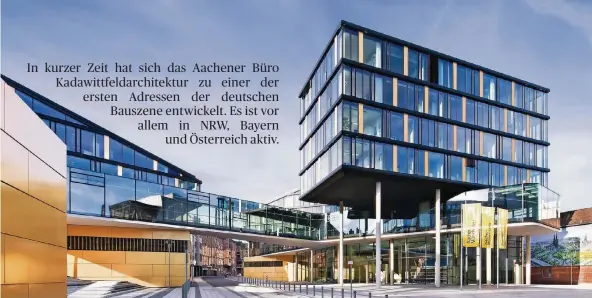  ?? FOTO: KADAWITTFE­LDARCHITEK­TUR ?? Das Direktions­gebäude der AachenMünc­hener Versicheru­ng in Aachen fällt nicht durch Herrschaft­sarchitekt­ur auf, sondern will unterschie­dliche Ebenen kommunikat­iv verbinden.