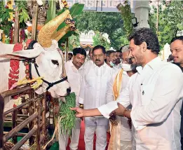  ?? ?? CM Jagan Reddy inaugurate­s the Sri Venkateswa­ra Go Saptha Go Pradakshin­a Mandiram, Oct. 2021