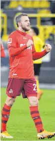  ?? FOTO: MAIK HÖLTER/POOL/IMAGO IMAGES ?? Das nennt man dann Erleichter­ung: Jannes Horn nach dem ersten Sieg des 1. FC Köln nach 18 Bundesliga­spielen.