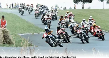  ?? ?? Dave Hiscock leads Vince Sharpe, Neville Hiscock and Peter Stark at Manukau 1980.