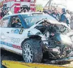  ?? FOTO:CAPTURA ?? El coche de Kubica, destrozado (2011)