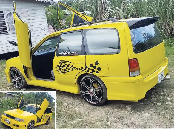  ??  ?? This 1990 Nissan ad wagon was pimped out to include butterfly doors, wide offset body kit, and a banana yellow spray job by the Impossible Team. This banana yellow Nissan AD wagon is always an eye turner.