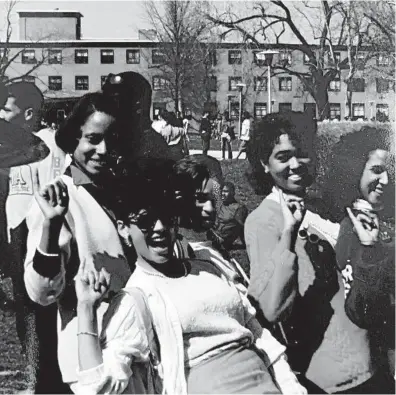  ?? ALPHA KAPPA ALPHA SORORITY INC. in the mid-1980s at Howard. ?? Kamala Harris, the future senator and vice presidenti­al nominee, is seen with her AKA sorority sisters