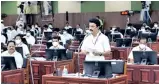  ??  ?? CM Stalin addressing the House after moving the resolution against farm laws on Saturday