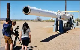  ?? PHOTOS COURTESY OF YPG ?? THE HARP “SPACE” GUN AT YUMA PROVING GROUND will be featured in the Travel Channel’s popular television series “Mysteries at the Museum.”