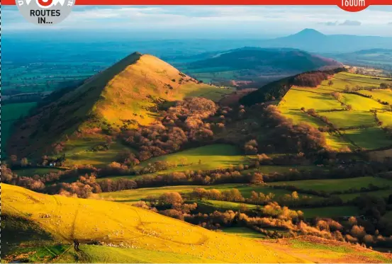  ??  ?? ROUTES IN... The Lawley seen from Caer Caradoc, with the Wrekin on the horizon.