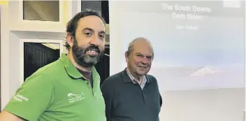  ?? ?? South Downs National Park Dark Skies Team Leader Dan Oakley and Col. Sir Brian Bartellot, Bt. OBE DL President of the Lodge Hill Trust