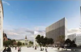  ?? FOTO: TEAM URBIS/STATSBYGG ?? Høyblokken er det eneste bygget som skal gjenbrukes i det nye Regjerings­kvartalet. Alt annet skal rives og erstattes av nybygg.