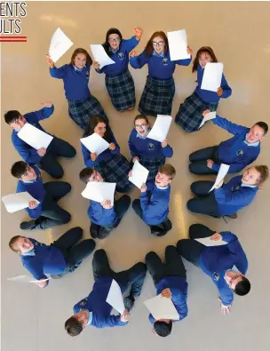  ?? Photo Domnick Walsh EyeFocus ?? Eight sets of twins who picked up their Junior Cert results at Coláiste Íde agus Iosef in Abbeyfeale on Wednesday.