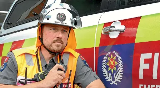  ?? JOHN HAWKINS/STUFF ?? Fire and Emergency New Zealand deputy principal rural fire officer in Southland, Timo Bierlin.