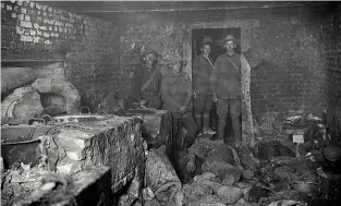  ??  ?? ABOVE: The cook-house in the tunnel of the St Quentin Canal, hit by an Allied shell on 4 October 1918.