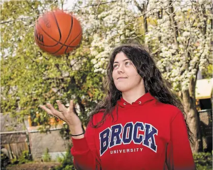  ?? BOB TYMCZYSZYN TORSTAR ?? Jessica Reid, 18, of St. Catharines is transferri­ng to play basketball at Brock University after spending one year at Embry-Riddle Aeronautic­al University in Daytona Beach, Fla., a redshirt season where “I practised every day” and “I took a year to develop.”