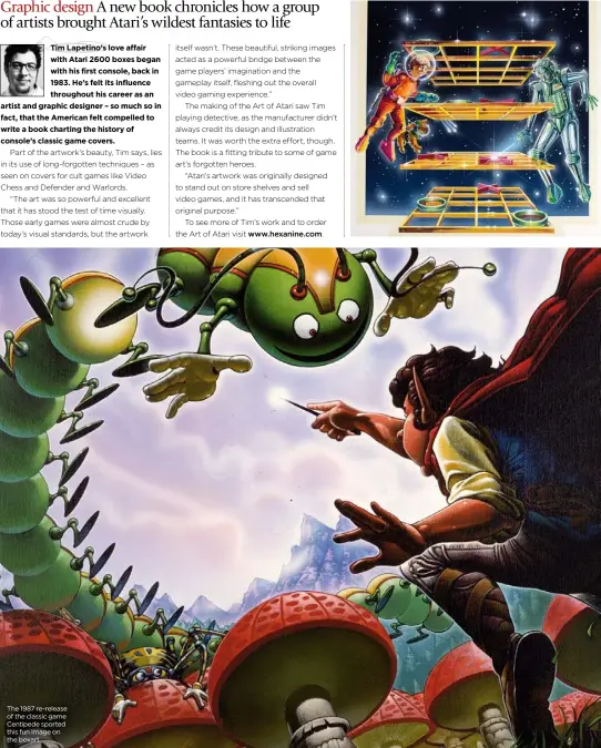  ??  ?? The 1987 re-release of the classic game Centipede sported this fun image on the boxart.
3-D Tic-Tac-Toe featured floating grids, but the characters and slick rendered look was,
unsurprisi­ngly, absent.