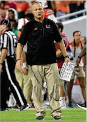  ?? MIKE EHRMANN / GETTY IMAGES 2016 ?? Coach Mark Richt’s Hurricanes are once again the favorites to win the ACC Coastal Division and advance to the conference championsh­ip game.