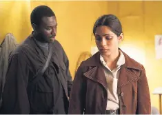  ??  ?? Committed: Babou Ceesay as teacher Marcus Hill, with Freida Pinto as Jas