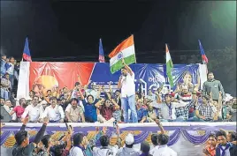  ?? AFP FILE ?? Hardik Patel, leader of the Patidar Anamat Andolan Samiti (PAAS), at a gathering during the 'Adhikar Sammelan' in Mansa, Gujarat, in November.