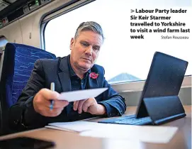  ?? Stefan Rousseau ?? > Labour Party leader Sir Keir Starmer travelled to Yorkshire to visit a wind farm last week