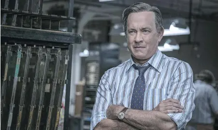  ??  ?? Tom Hanks as the former Washington Post editor Ben Bradlee in Steven Spielberg’s drama The Post.