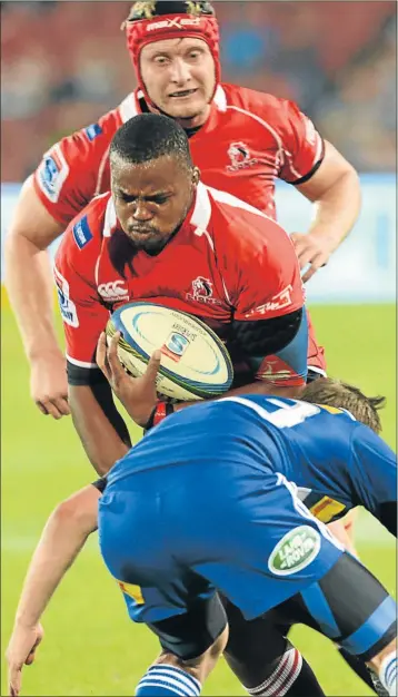  ?? Picture: GALLO IMAGES ?? ON THE RUN: M B Lusaseni is tackled by Michael van der Spuy of the Stormers in his Lions debut at Ellis Park in February 2014. Lusaseni has retired from the game to focus on various business interests