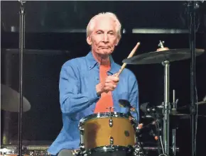  ??  ?? Rolling Stones drummer Charlie Watts performs at the Rose Bowl on Aug. 22, 2019, in Pasadena, Calif. Watts died in London on Tuesday at age 80.