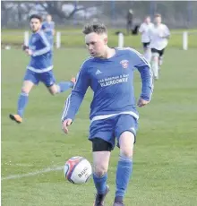  ??  ?? Set piece Gary Axworthy went close with a free-kick for Blairgowri­e