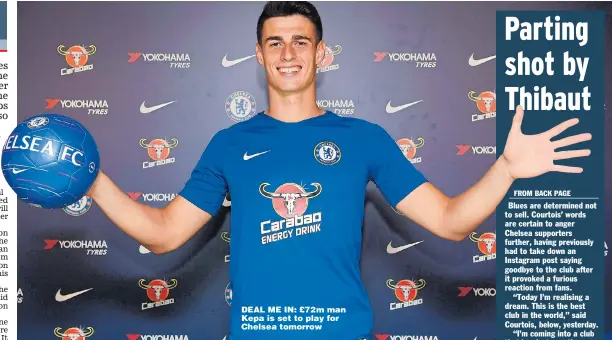  ?? Picture: DARREN WALSH ?? DEAL ME IN: £72m man Kepa is set to play for Chelsea tomorrow