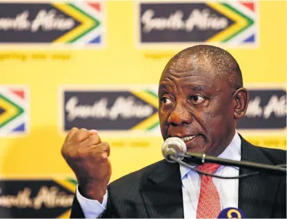  ?? /Moeletsi Mabe ?? Problems at hand: President Cyril Ramaphosa has the ability to restore confidence in government and the public. He now needs to walk the talk and start tackling corruption and putting in place policies for economic growth, investment­s and the creation...