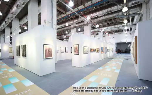  ??  ?? This year’s Shanghai Young Art Fair presents more than 1,500 works created by about 400 promising artists. — Ti Gong