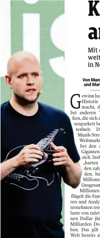  ??  ?? Spotify-mastermind Daniel Ek wagt sich an die Börse