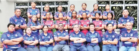  ??  ?? The Malaysian women's rugby team represente­d by the Sabah team pictured with Pandikar (seated 4th right) and Diana (seated 3rd right) at their personal residence in Kota Kinabalu, yesterday.