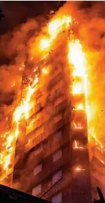  ??  ?? Inferno: The blaze that killed 71