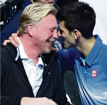  ?? EPA ?? Freunde fürs Leben: Mit Boris Becker als Coach gewann Novak Djokovic sechs Major-Titel.