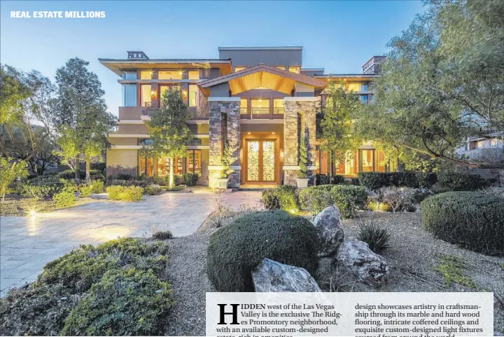  ?? Randy Shankula Spotlight Photograph­y ?? This 12,213-square-foot estate at 26 Promontory Ridge Drive is listed for $6,997,500.