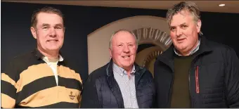  ??  ?? Jerry Riordan, Killarney; John Flaherty, Castleisla­nd and Michael Foley, Killorglin, at the Beef Plan Movement Kerry meeting in the Killarney Heights Hotel on Friday.