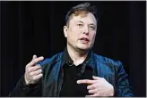  ?? ?? Tesla and SpaceX Chief Executive Officer Elon Musk speaks at the SATELLITE Conference and Exhibition in Washington, Monday, March 9, 2020. Musk, who describes himself as a ‘free speech absolutist,’ pledged to buy Twitter for $44 billion this week. (AP)