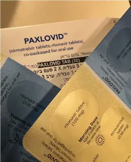  ?? (Courtesy Brian Blum) ?? PAXLOVID IS a big commitment.