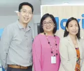  ??  ?? Manila Doctors Hospital business developmen­t division head Noel Jonathan See, allied medical services division 1 head Dr. Irene Limpo and division 2 head Dr. Sarah Jane Nunez.