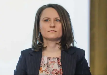  ?? FOTO: INQUAM PHOTOS / GEORGE CĂLIN ?? Angela Manolache, KPMG, participă la conferința ‘Riscul legislativ în sectorul financiar’, în București, marți 11 februarie 2020.