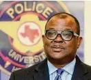  ?? Staff file photo ?? University of Houston Chief of Police Ceaser Moore Jr. held a town hall with students over the incident between police and theater students.