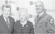  ?? Gary Fountain photos ?? Honorees William and Sally Slick, from left, with keynote speaker Maj. Dan Rooney