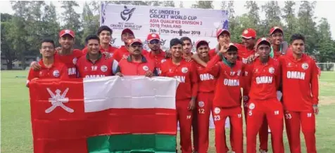  ??  ?? Oman team after beating Bhutan in Bangkok.