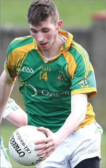  ??  ?? Jack Butterly bagged 1-3 in Naomh Fionnbarra’s win over Oliver Plunketts.