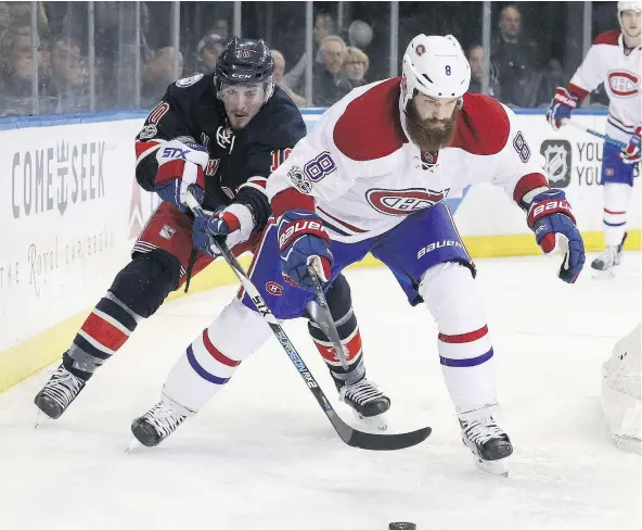  ?? — GETTY IMAGES FILES ?? It was an under-the-radar deal at the time, but defenceman Jordie Benn has proven to be a smart trade deadline acquisitio­n by the Canadiens, especially killing penalties for the playoff-bound team.