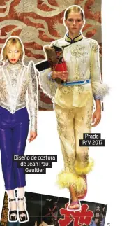  ??  ?? Diseño de costura de Jean Paul Gaultier Prada P/V 2017