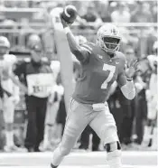  ?? JAY LAPRETE/AP ?? Ohio State QB Dwayne Haskins Jr. threw five touchdown passes during Ohio State’s 73-31 win over Oregon State.
