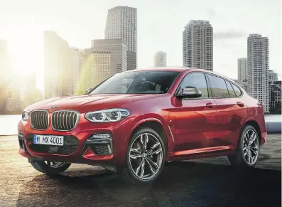  ??  ?? The X4 commands attention with a coupe-like roofline, athletic curves and compelling colour choices.