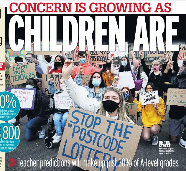  ??  ?? ON THE STREET Scottish pupils staged protests over results